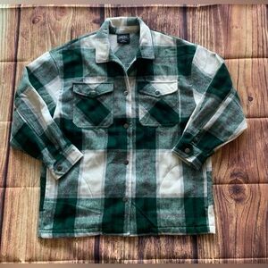 HFX Men's Long Sleeve Multicolor Plaid Collared Snap Buttons Heavy Shacket Sz: S